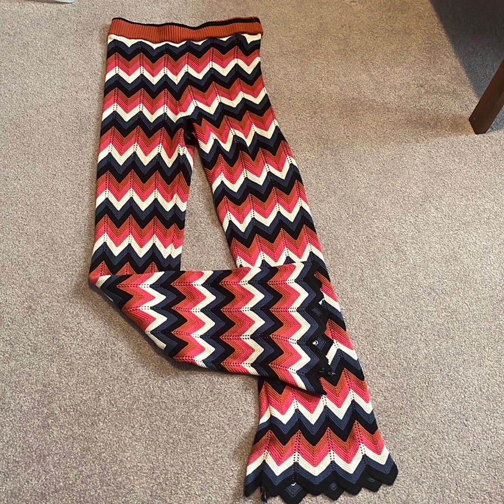Multi crochet fit and flare pants